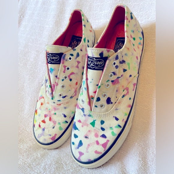 Milly for Sperry, multicolored canvas laceless dock shoe Size 9 Slightly worn - Picture 3 of 6